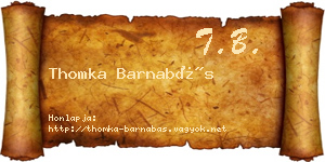 Thomka Barnabás névjegykártya