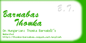barnabas thomka business card